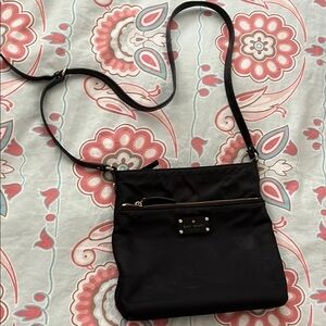 KATE SPADE Black nylon Crossbody Bag with two zippered compartments